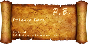 Polevka Bars névjegykártya